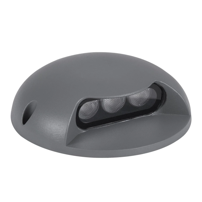  STEPLUNA 90623 Φωτιστικό Σκαλοπατιού / Διαδρόμου LED 3W 345lm 10° DC 24V Αδιάβροχο IP65 Φυσικό Λευκό 4500K Dimmable - Bridgelux SMD Chip - Γκρι Ανθρακί - Μ12 x Π12 x Υ3cm - 3 Χρόνια Εγγύηση