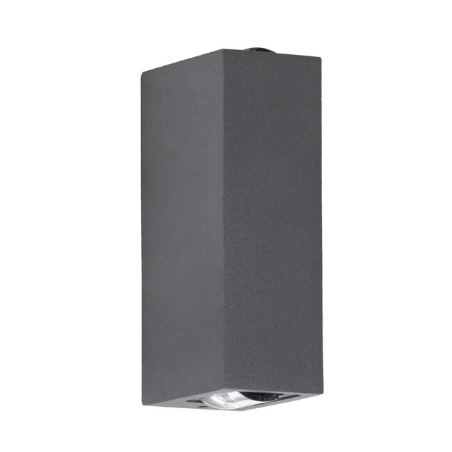LINOR 60528 Φωτιστικό Τοίχου - Απλίκα Αρχιτεκτονικού Φωτισμού Εσωτερικού/Εξωτερικού Χώρου Up & Down LED 10W 1000lm 60° AC220-240V Αδιάβροχο IP65 - Σώμα Αλουμινίου & Tempered Glass - Μ12.5 x Π6 x Υ4cm - Θερμό Λευκό 2700K - Γκρι Ανθρακί - Bridgelux Chip - 5 Years Warranty
