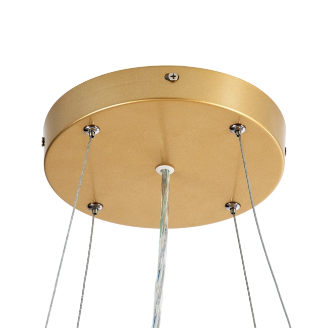  ANATOLIA 61270 Μοντέρνο Κρεμαστό Φωτιστικό Οροφής LED 75W 8625lm 120° AC 220-240V IP20 Ρυθμιζόμενο Λευκό CCT με Χειριστήριο από 2700K έως 6000K Dimmable - Lumileds SMD Chip - Χρυσό - Μ60 x Π60 x Υ12.5cm - 3 Χρόνια Εγγύηση - 7