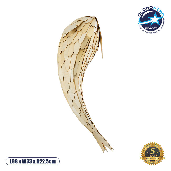 GOURAMI 02359 Boho Φωτιστικό Τοίχου - Απλίκα Μονόφωτο 1 x E27 AC220-240V IP20 - Μ98 x Π33 x Υ22.5cm - Μπεζ Λεπτό Φύλλο Ξύλου Πλέγμα - 5 Χρόνια Εγγύηση