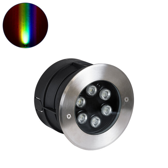 UNDERWATER-JULIA 90567 Υποβρύχιο Χωνευτό Φωτιστικό Σποτ Ειδικό για Σιντριβάνια LED 6W 510lm 15° DC 24V Αδιάβροχο IP68 Φ17 x Υ10.2cm RGBW DMX512 - Ανοξείδωτο Ατσάλι - 3 Years Warranty