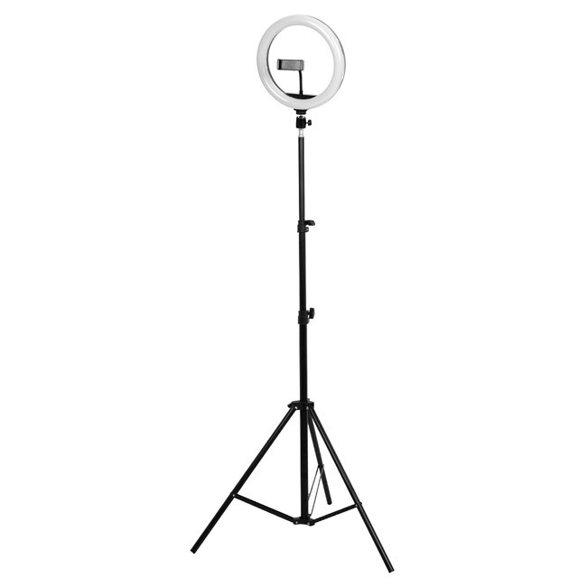 75801 Professional Digital Ring Light Φ26cm LED SMD 30W 3000lm 180° DC 5V με Καλώδιο Τροφοδοσίας USB - Ενσωματωμένο Χειριστήριο Εναλλαγής Χρωμάτων & 1 Βάση Τηλεφώνου - Πολύχρωμο RGBW+WW Dim - 7