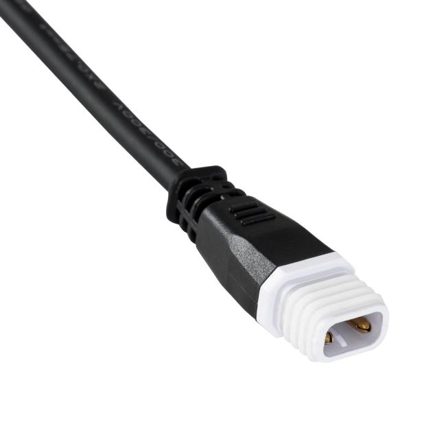 WWCONNECTOR 90703 2 Pin Σύνδεσμος Τροφοδοσίας για Wall Washers & Προβολείς με Είσοδο 2 x 0.5mm2 & Έξοδο 1 x Αρσενικό Βύσμα Αδιάβροχο IP65 - Μαύρο - Μ11 x Π2 x Υ1.2cm
