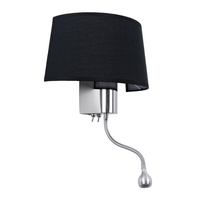 ELEGANT 01492 Μοντέρνο Φωτιστικό Τοίχου Απλίκα Δίφωτο Μεταλλικό με Μαύρο Ύφασμα και Βραχίονα με LED Μ26.5 x Π15 x Υ43cm - 2