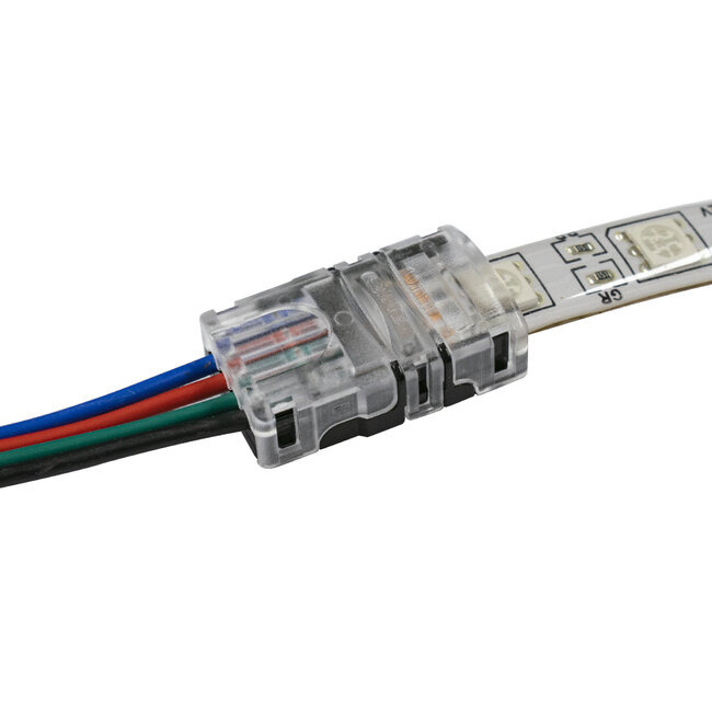 70724 Αδιάβροχος Ταχυσύνδεσμος Ένωσης IP65 - Strip To Cable Connector για Ένωση 1 x RGB Αδιάβροχης Ταινίας LED Πλάτους 10mm με 1 x Καλώδιο Τροφοδοσίας - 5