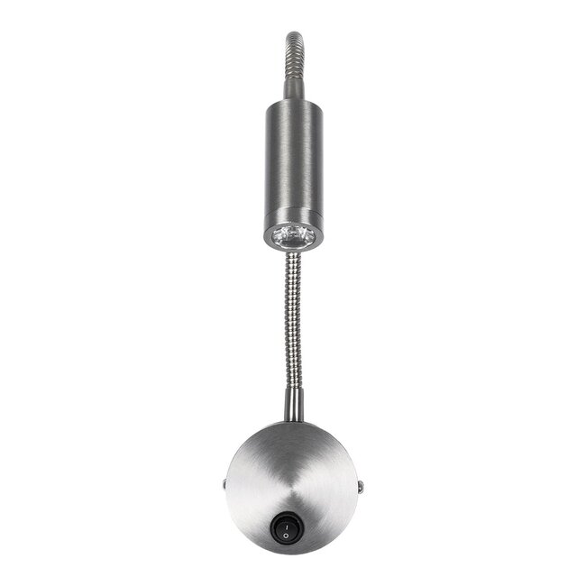 GOOSE 61691 Φωτιστικό Τοίχου - Απλίκα LED 3W 300lm 36° AC 220-240V IP20 - Reading Light - Θερμό Λευκό 2700K Ασημί Αλουμίνιο - Μ6.5 x Π22.5 x Υ23cm - 2 Xρόνια Εγγύηση