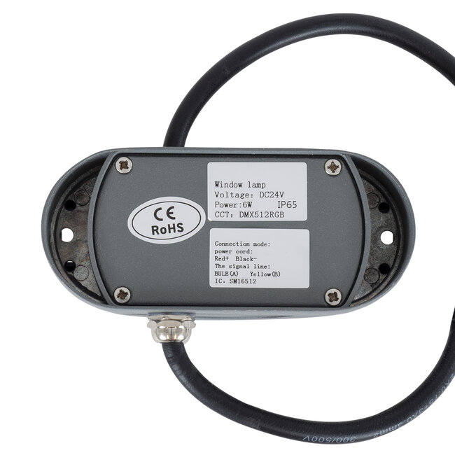  WINDOWCURBA 90112 Φωτιστικό Ανάδειξης Παραθύρων LED 6W 480lm 3° x 262° DC 24V Αδιάβροχο IP65 Πολύχρωμο RGB Dimmable DMX512 - CREE XPE Chip - Γκρι Ανθρακί - Μ12 x Π5.3 x Υ6.5cm - 3 Χρόνια Εγγύηση - 6