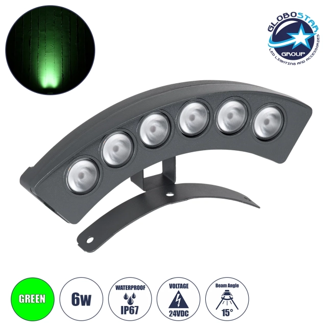 TREEPLANTE 90458 Κυρτή Μπάρα Φωτισμού Wall Washer για Φυτά - Δέντρα LED 6W 510lm 15° DC 24V Αδιάβροχο IP67 Πράσινο Dimmable - Bridgelux SMD Chip - Γκρι Ανθρακί - Μ17.5 x Π4.5 x Υ8cm - 3 Χρόνια Εγγύηση TREEPLANTE 90458 Κυρτή Μπάρα Φωτισμού Wall Washer για Φυτά - Δέντρα LED 6W 510lm 15° DC 24V Αδιάβροχο IP67 Πράσινο Dimmable - Bridgelux SMD Chip - Γκρι Ανθρακί - Μ17.5 x Π4.5 x Υ8cm - 3 Χρόνια Εγγύηση