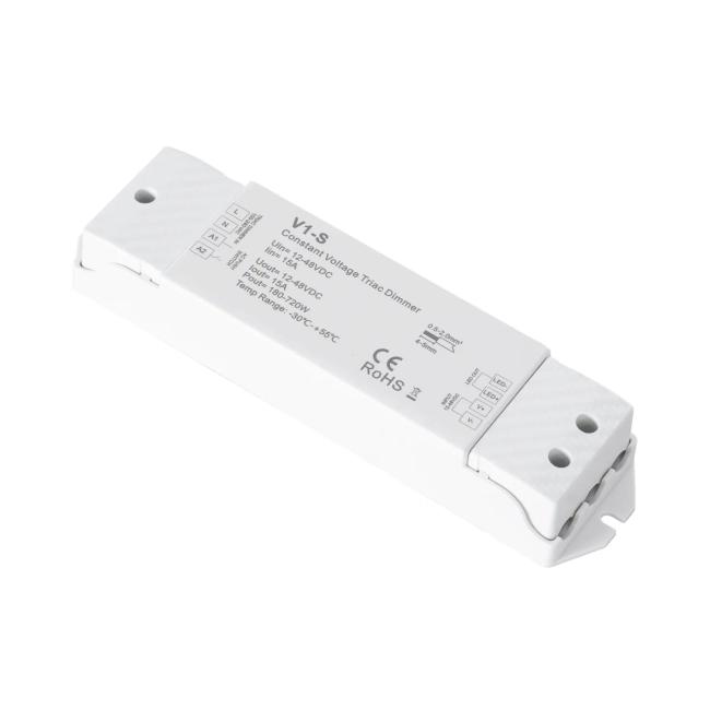  SKYDANCE-V1-S 73127 DC Triac & Push Dimmer CV Τροφοδοτικό/Μετασχηματιστής SELV με 1 x 15A 720W Κανάλι AC 220-240V σε DC 12-48V 15A 720W Max IP20 - Triac & Push Dimming - Μ17.5 x Π4.5 x Υ2.5cm - 5 Χρόνια Εγγύηση