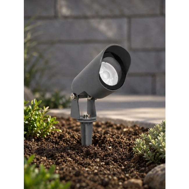  TREKO GLB-103-0026 Φωτιστικό Σποτ για Φυτά - Δέντρα με Βάση Κήπου / Καρφωτό LED 3W 270lm 5° DC 24V Αδιάβροχο IP65 Θερμό Λευκό 2700K - Sanan SMD Chip - Γκρι Ανθρακί Ματ - Μ5 x Π5 x Υ12cm - 3 Χρόνια Εγγύηση