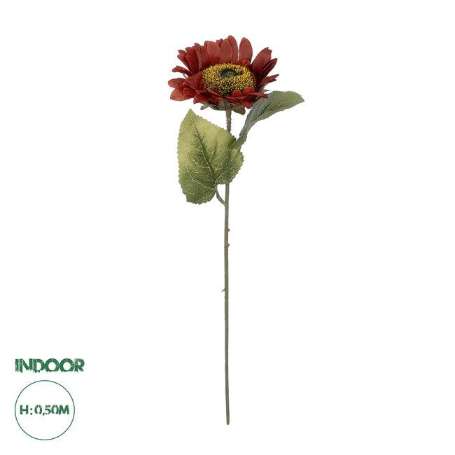 Artificial Garden RED SUNFLOWER  BRANCH 21114 Τεχνητό Διακοσμητικό Κλαδί Ηλιοτρόπιο Κόκκινο Y50cm