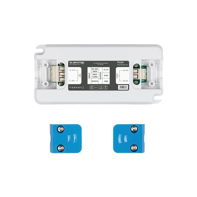 PLUX GLB-107-0012 Τροφοδοτικό/Μετασχηματιστής Class II SELV 12W 0.5A AC 220-240V σε DC 24V IP20 - Λευκό Ματ - Μ9.9 x Π4.6 x Υ1.1cm - 3 Χρόνια Εγγύηση - 6