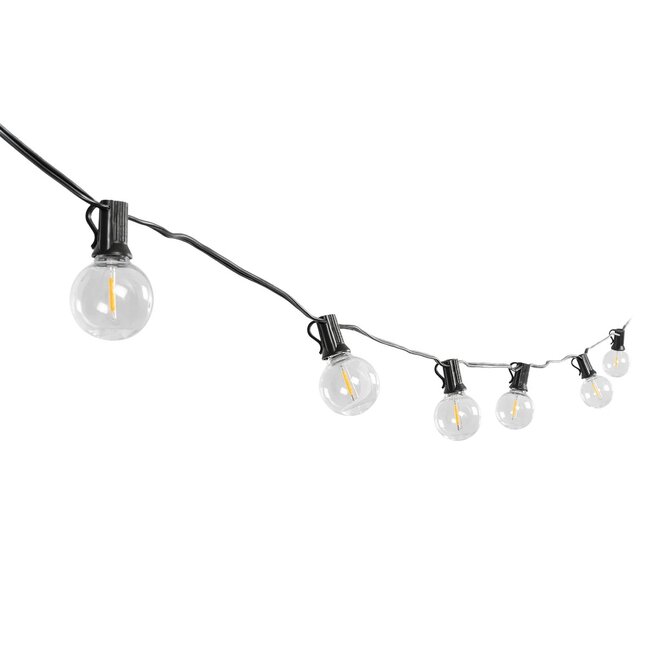 TWILIGHT 79668 Μοντέρνο Φωτιστικό Κήπου Γιρλάντα 10.5m με 30 Λάμπες & IR Ασύρματο Χειριστήριο LED 18W 1620lm 360° DC 3.7V με Ενσωματωμένο Φωτοβολταϊκό Panel 5.5V 3W & Επαναφορτιζόμενη Μπαταρία Li-ion 3.7V 2x18650 4400mAh Αδιάβροχο IP65 Θερμό Λευκό 2700Κ Dimmable - Sanan SMD Chip - Μαύρο &