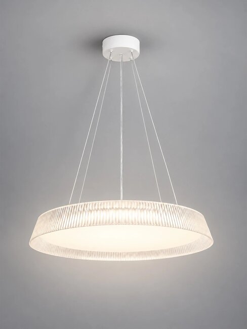 kelvo® LUMORA KLV-101-0585 Κρεμαστό Φωτιστικό Οροφής LED 36W 3600lm 120° AC 220-240V IP20 Ρυθμιζόμενο Λευκό CCT με Διακόπτη στο Driver 2700K/4500K/6000K Triac Dimmable - Lumileds SMD Chip & ENEC/TÜV Driver - Διάφανο - Μ53 x Π53 x Υ7cm - 5 Χρόνια Εγγύηση - 3