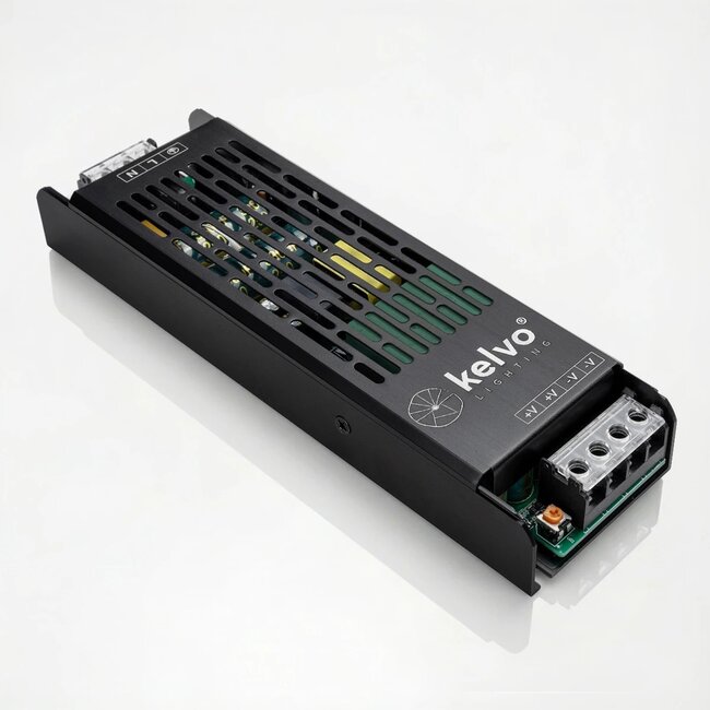 kelvo® ILUMA KLV-107-0016 Slim Τροφοδοτικό/Μετασχηματιστής Class I PELV 300W 12.5A AC 220-240V σε DC 24V IP20 - Γκρι Ανθρακί Ματ - Μ19.6 x Π5.9 x Υ2.8cm - 5 Χρόνια Εγγύηση