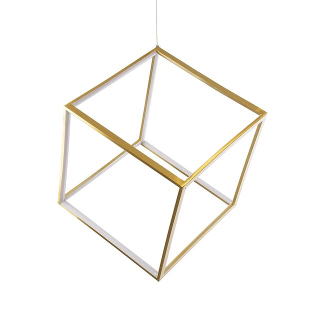 kelvo® KIBOO KLV-101-0262 Κρεμαστό Φωτιστικό Οροφής LED 36W 3600lm 360° AC 220-240V IP20 Ρυθμιζόμενο Λευκό CCT με Χειριστήριο από 2700K έως 6000K Dimmable - Lumileds SMD Chip - Χρυσό Πλατίνα - Μ40 x Π40 x Υ40cm - 3 Χρόνια Εγγύηση - 5