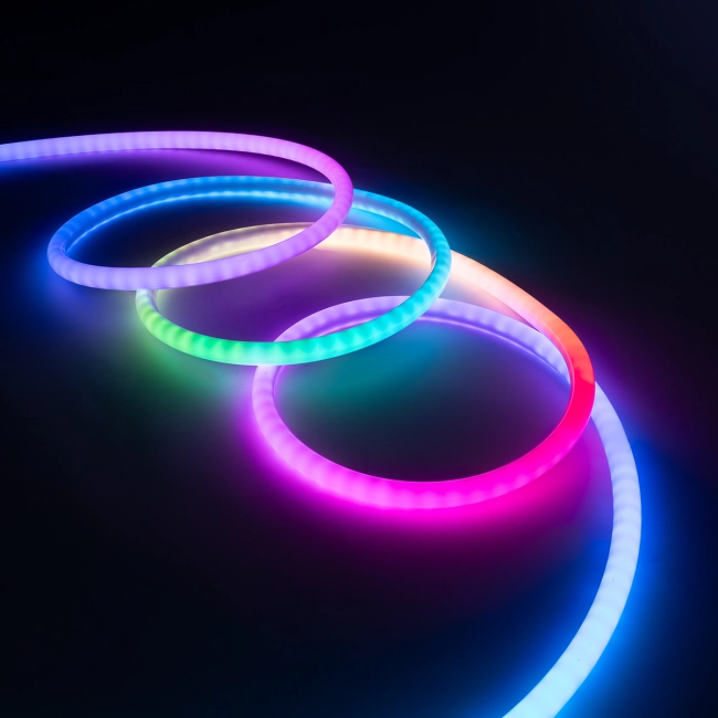 NEONIO 90756 Digital Pixel Addressable Neon Strip - Ψηφιακή Ταινία Neon Flex LED SMD 5050 14.4W/m 60LED/m 20PIXEL/m SPI/TTL Protocol IC SM16703P/WS2811/WS2812 864lm/m 360° DC 12V Αδιάβροχη IP67 Πολύχρωμη RGB - Λευκό Σώμα - Μ1000 x Π2 x Υ2cm - Συσκευασία 10 Μέτρων - 2 Χρόνια Εγγύηση - 3