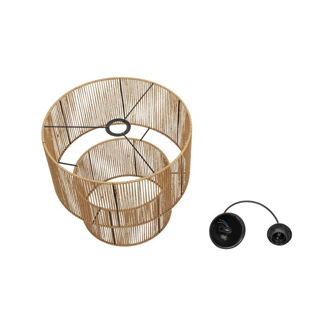 ROXXI 205-0019 Boho Κρεμαστό Φωτιστικό Οροφής με Ντουί 1 x E27 AC 220-240V IP20 - Μπεζ - M35 x Π35 x Υ37cm - 11