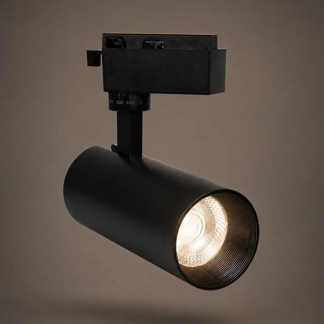 LUGANO 60810 Μονοφασικό Σποτ Ράγας LED 20W 2500lm 36° AC 220-240V IP20 Φυσικό Λευκό 4500K - Bridgelux COB Chip & TÜV SÜD Driver - Eurotrack 1PH - Μαύρο Ματ - Μ8.5 x Π6.5 x Υ20.5cm - 5 Χρόνια Εγγύηση - 2