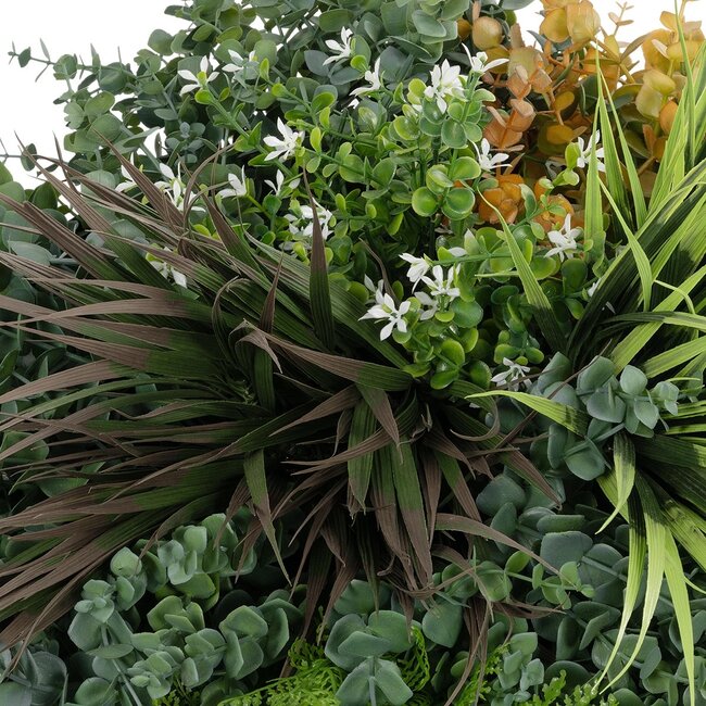 Artificial Garden VARIOUS PLANTS ROUND WALL DISC 20688 Τεχνητό Διακοσμητικό Στρογγυλό Πάνελ Φυλλωσιάς - Κάθετος Κήπος Μιξ Μ50 x Π50 x Υ23cm - 7
