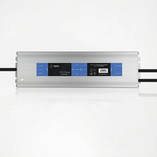 kelvo® SELAS KLV-107-0036 Τροφοδοτικό/Μετασχηματιστής Class I PELV 250W 10.4A AC 220-240V σε DC 24V Αδιάβροχο IP67 - Γκρι Ανθρακί Ματ - Μ25 x Π7.2 x Υ3.2cm - 5 Χρόνια Εγγύηση - 3