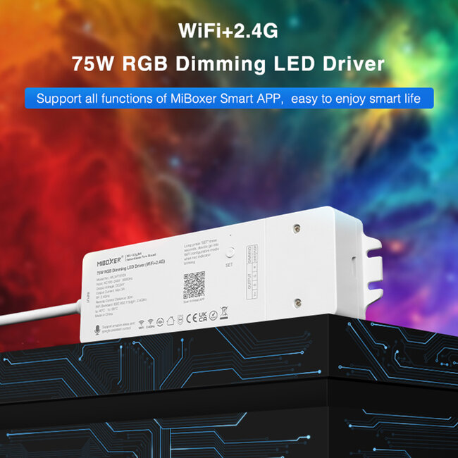 71439 WL3-P75V24 Mi-Light Ασύρματο RF 2.4Ghz Smart Controller LED Driver Wireless WiFi 3 Καναλιών για RGB Προϊόντα LED 75W 3A - AC 100-240V σε DC 24V - IP20 Μ19 x Π5.5 x Υ3.2cm - 5 Years Warranty - 10