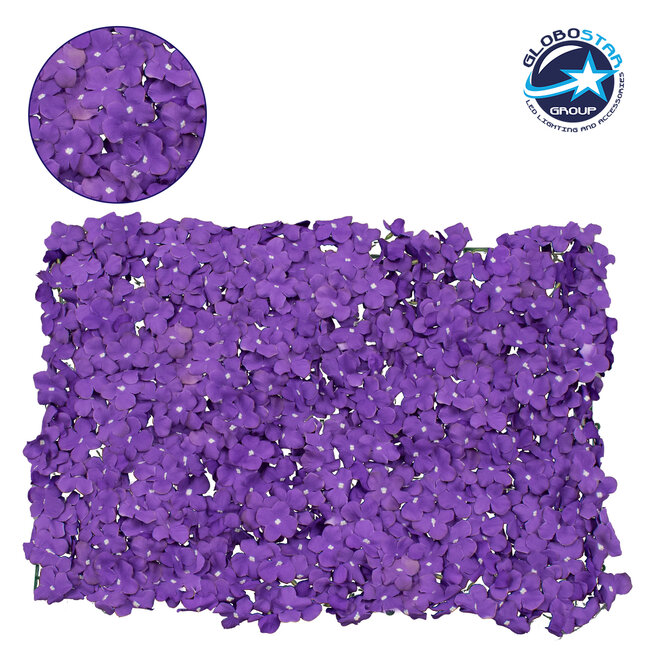 78326 Συνθετικό Πάνελ Λουλουδιών - Κάθετος Κήπος Ορτανσία Μωβ Μ60 x Υ40 x Π5cm