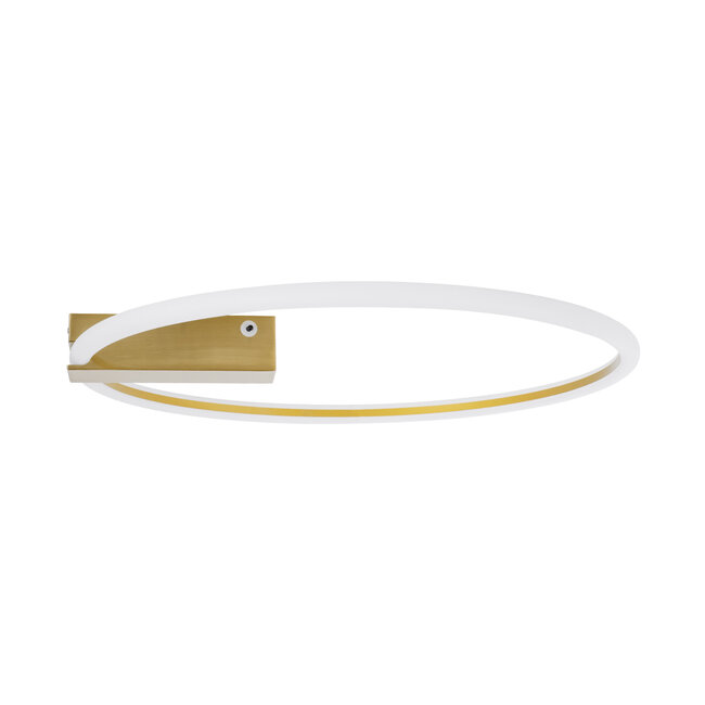 CINDERELLA 60982 Φωτιστικό Οροφής Δαχτυλίδι-Κύκλος LED CCT 30W 3360lm 360° AC 220-240V - Εναλλαγή Φωτισμού μέσω Τηλεχειριστηρίου All In One Ψυχρό 6000k+Φυσικό 4500k+Θερμό 2700k Dimmable Φ50cm - Χρυσό Βούρτσας