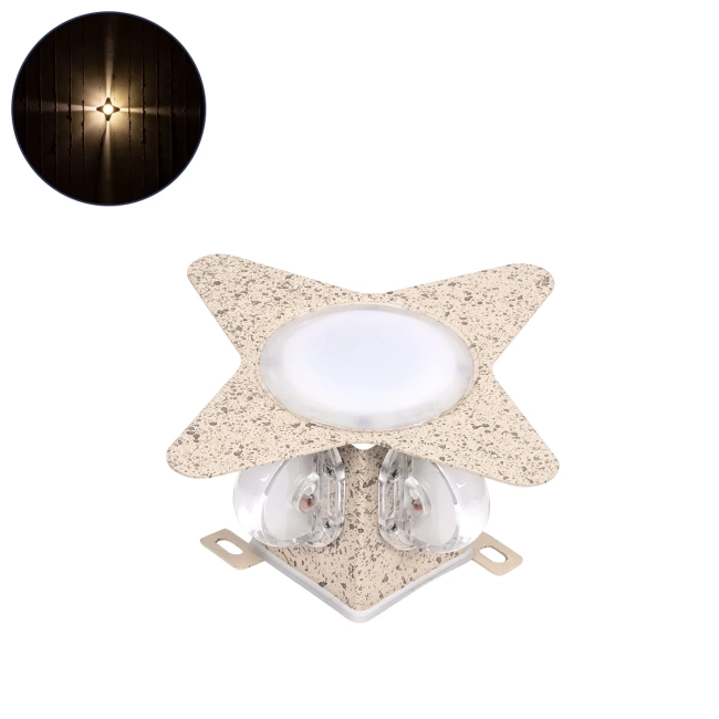  WALLLIGHT-CINA 90658 Μοντέρνο Φωτιστικό Τοίχου - Απλίκα LED 10W 1100lm 10° AC 220-240V Αδιάβροχο IP65 Θερμό Λευκό 2700K - CREE COB Chip & TÜV SÜD Driver - Μπεζ - Μ18.5 x Π18.5 x Υ8.5cm - 3 Χρόνια Εγγύηση - 2