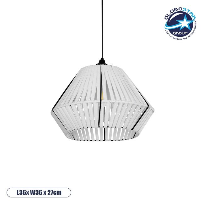 NUI 205-0063 Boho Κρεμαστό Φωτιστικό Οροφής με Ντουί 1 x E27 AC 220-240V IP20 - Λευκό - M36 x Π36 x Υ27cm NUI 205-0063 Boho Κρεμαστό Φωτιστικό Οροφής με Ντουί 1 x E27 AC 220-240V IP20 - Λευκό - M36 x Π36 x Υ27cm