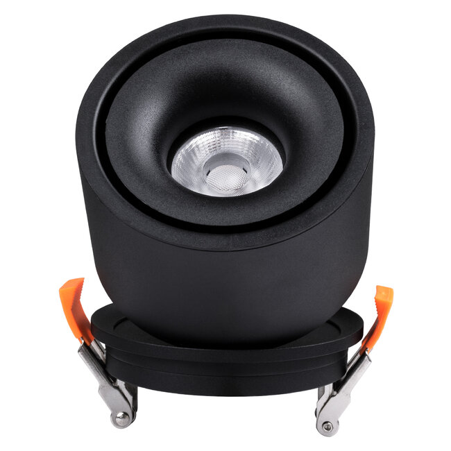 OMEGA-R 60296 Χωνευτό LED Spot Downlight TrimLess Φ10cm 12W 1560lm 36° AC 220-240V IP20 Φ10 x Υ8.2cm - Στρόγγυλο - Μαύρο - Φυσικό Λευκό 4500K - Bridgelux COB - 5 Years Warranty - 9