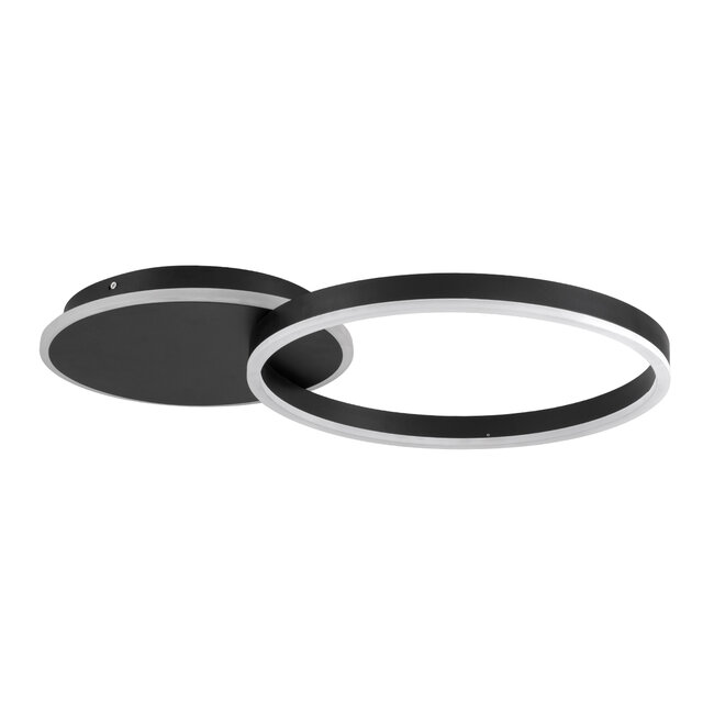 VENOM 61117 Φωτιστικό Οροφής Δαχτυλίδι-Κύκλος LED CCT 45W 5445lm 360° AC 220-240V - Εναλλαγή Φωτισμού μέσω Τηλεχειριστηρίου All In One Ψυχρό 6000k+Φυσικό 4500k+Θερμό 2700k Dimmable Φ40cm+BackLight Base - Μαύρο - 3 Years Warranty - 3