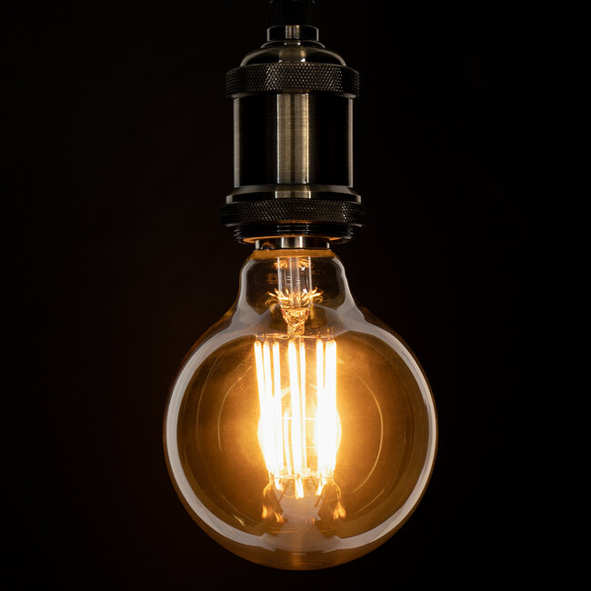 99041 LED Long Filament Bulb E27 G95 Globe 12W 1080lm 360° AC 220-240V IP20 D9.5 x H13.5cm Ultra Θερμό Λευκό 2200K με Μελί Γυαλί - Dimmable - 3 Years Warranty - 5