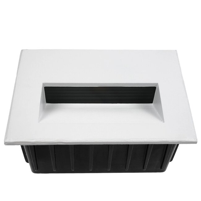 kelvo® STEPART KLV-101-0085 Μοντέρνο Χωνευτό Φωτιστικό Σκαλοπατιού - Διαδρόμου LED 6W 750lm 45° AC 220-240V Αδιάβροχο IP65 Θερμό Λευκό 2700K - Lumileds SMD Chip & TÜV SÜD Driver - Λευκό Ματ - Μ11.5 x Π5.3 x Υ8.3cm / Q10.63 x 7.61cm - 5 Χρόνια Εγγύηση - 6