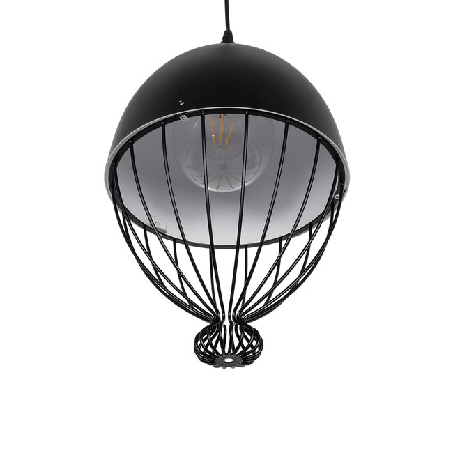 CANARIO 999-0111 Vintage Κρεμαστό Φωτιστικό Οροφής με Ντουί 1 x E27 AC 220-240V IP20 - Μαύρο - Μ28 x Π28 x Υ47cm - 5