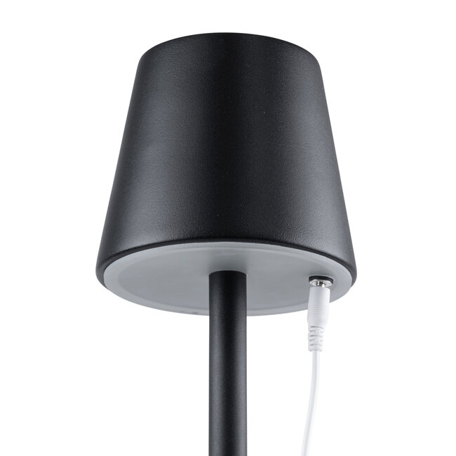 NEGA 60477 Μοντέρνο Επιδαπέδιο Φωτιστικό LED 2.2W 154lm 360° DC 5V Επαναφορτιζόμενο με Μπαταρία Li-ion 4000mAh - Διακόπτη Αφής - Θερμό Λευκό 2700K - Dimmable - D10 x H135cm - Μαύρο - 2 Years Warranty - 10