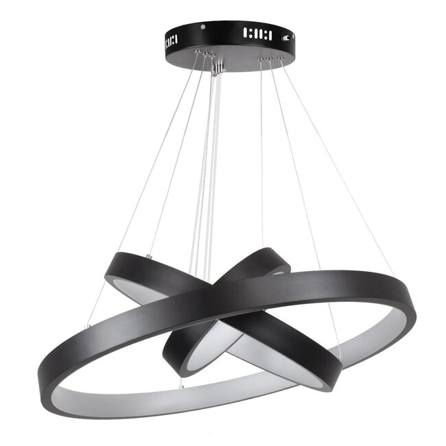 kelvo® NEMESIS KLV-101-0217 Κρεμαστό Φωτιστικό Οροφής LED 100W 10000lm 180° AC 220-240V IP20 Ρυθμιζόμενο Λευκό CCT με Χειριστήριο από 2700K έως 6000K Dimmable - Lumileds SMD Chip - Μαύρο Ματ - Μ60 x Π60 x Υ60cm - 3 Χρόνια Εγγύηση - 6