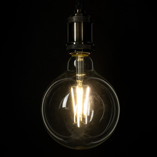 99093 Λάμπα LED Long Filament E27 G125 Γλόμπος 4W 840lm 360° AC 220-240V IP20 Φ12.5 x Υ13.8cm Φυσικό Λευκό 4000K με Διάφανο Γυαλί - Pro Series 210lm/W - A Ενεργειακή Κλάση - 3 Χρόνια Εγγύηση - 4