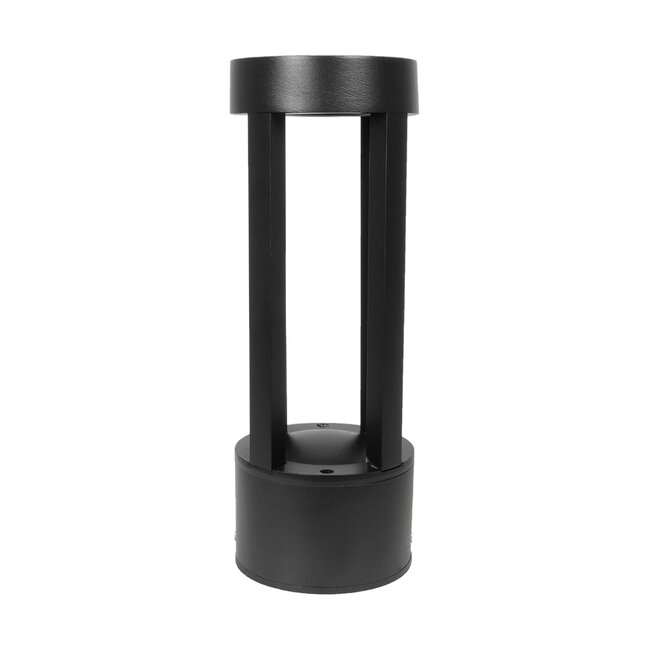 PRISM GLB-103-0018 Φωτιστικό Κολωνάκι Κήπου LED 8W 720lm 90° AC 220-240V Αδιάβροχο IP65 Θερμό Λευκό 2700K - Sanan SMD Chip - Μαύρο Ματ - Μ10.5 x Π10.5 x Υ30cm - 3 Χρόνια Εγγύηση - 3