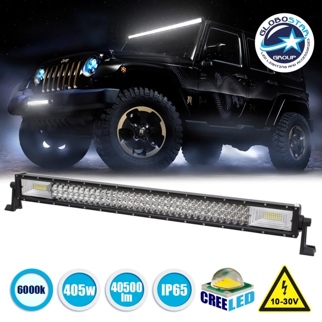 85483 PRO Series Μπάρα Ίσια - Straight TRI-ROW 7D για Αυτοκίνητα & Φορτηγά LED CREE XBD 405W 40500lm 15° & 60° DC 10-30V Αδιάβροχη IP65 Ψυχρό Λευκό 6000K