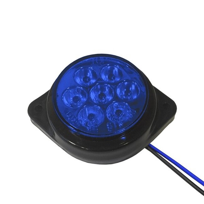 115414 Πλευρικά Φώτα Όγκου Φορτηγών FLAT BULLET LED 7 SMD DC 24V Αδιάβροχο IP66 Μπλε