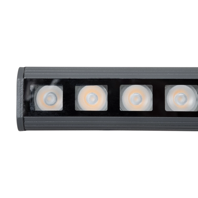 WASHERPANDA 90582 Μπάρα Φωτισμού Wall Washer LED 36W 3780lm 15° DC 24V Αδιάβροχο IP67 Ultra Θερμό Λευκό 2200K Dimmable - Bridgelux SMD Chip - Γκρι Ανθρακί - Μ100 x Π4 x Υ3.5cm - 3 Χρόνια Εγγύηση - 8