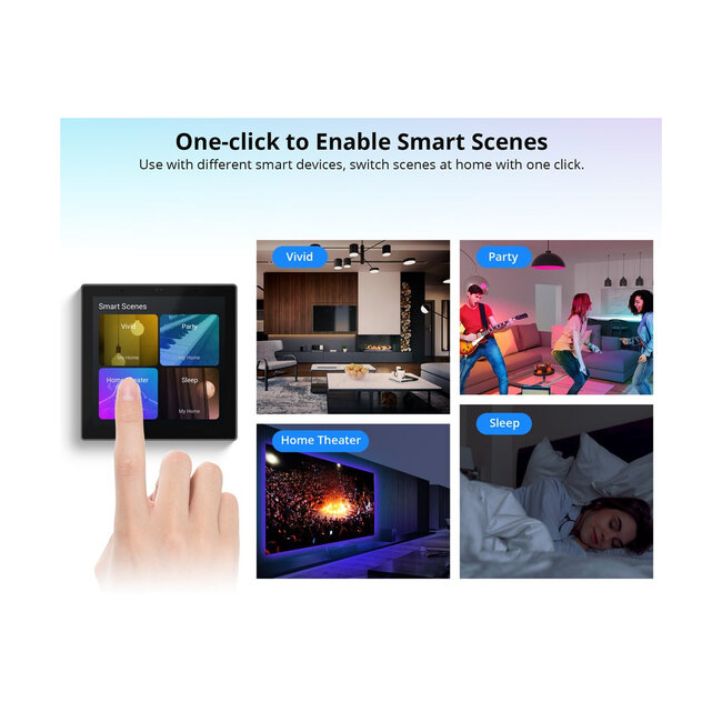 80095 SONOFF NSPanel86PW Wi-Fi & Zigbee 3.0 Smart Scene Wall Switch (86/EU Type) - AC 100-240V - Integrated HMI Touch Panel - Smart Controller & Gateway for All Smart Devises - 10