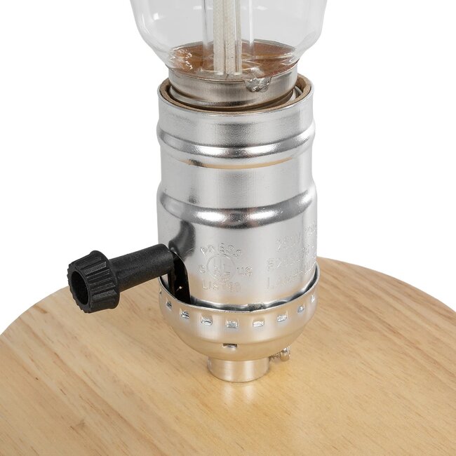 NOX 77703 Μοντέρνο Επιτραπέζιο Φωτιστικό Πορτατίφ με Ντουί 1 x E27 AC 220-240V IP20 - Μπεζ & Ασημί - Μ12 x Π12 x Υ9cm - 5