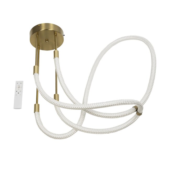 kelvo® GLOW KLV-101-0153 Φωτιστικό Οροφής LED 42W 4200lm 360° AC 220-240V IP20 Ρυθμιζόμενο Λευκό CCT με Χειριστήριο από 2700K έως 6000K Dimmable - Lumileds SMD Chip - Χρυσό Πλατίνα - Μ50 x Π50 x Υ70cm - 3 Χρόνια Εγγύηση - 12