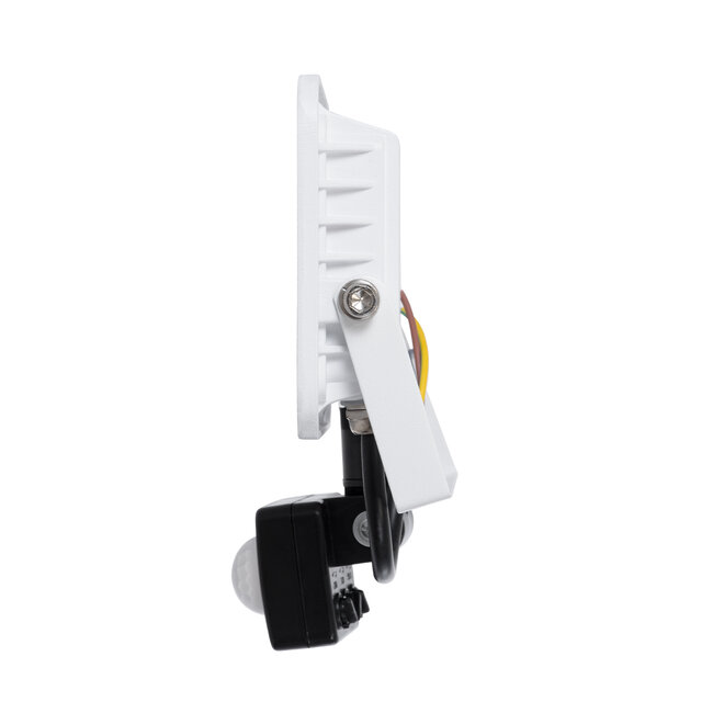 AURORA 61438 Επαγγελματικός Προβολέας LED 20W 2500lm 120° AC 220-240V με Ενσωματωμένο Ρυθμιζόμενο Αισθητήρα Κίνησης PIR - Αδιάβροχος IP67 - Μ12 x Π5 x Υ14.5cm - Λευκό - Ψυχρό Λευκό 6000K - LUMILEDS Chips - TÜV Rheinland Certified - 3 Years Warranty - 4