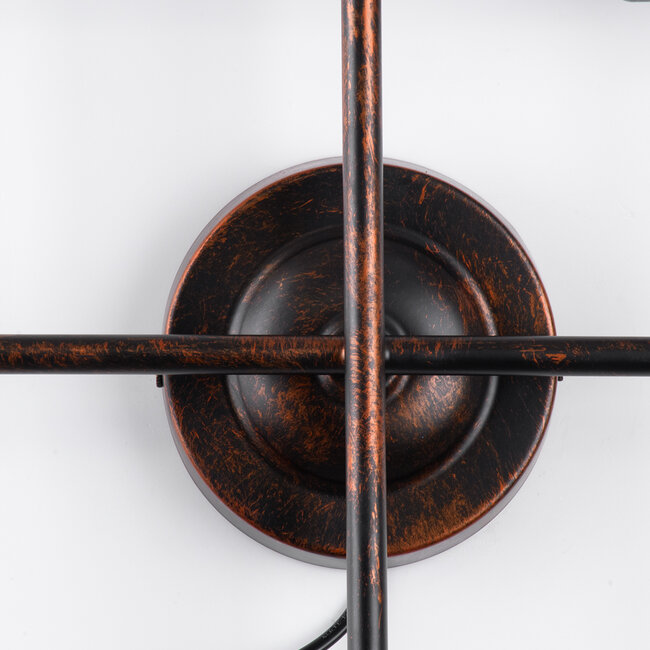 PIPING 00662 Vintage Industrial Επιτοίχιο Φωτιστικό Πολύφωτο Σκούρο Καφέ- Χάλκινο Μεταλλικό Πλέγμα Μ40 x Π9 x Υ52cm - 6