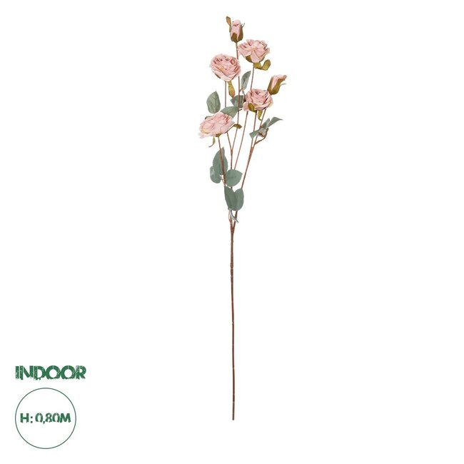 Artificial Garden PINK ROSE BRANCH 21142 Τεχνητό Διακοσμητικό Κλαδί Τριαντάφυλλα Ροζ Y80cm