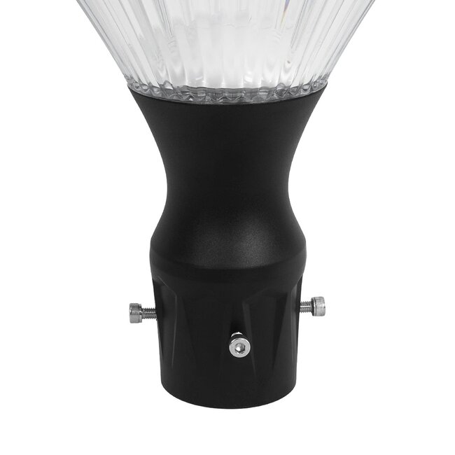 SQUARE 90503 Φωτιστικό Κεφαλής Post Top Πλατείας/Πάρκου/Κήπου LED 40W 1600lm 120° DC 5V με Ενσωματωμένο Φωτοβολταϊκό Panel 5V 25W & Επαναφορτιζόμενη Μπαταρία Li-ion 3.2V 30000mAh με Αισθητήρα Κίνησης-Ημέρας-Νύχτας Αδιάβροχο IP65 Θερμό Λευκό 2700K - Sanan SMD Chip - Γκρι Ανθρακί Ματ - Μ54 - 5