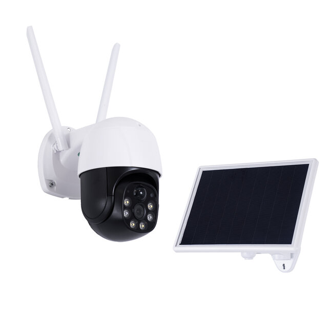 86056 Αυτόνομη Ηλιακή IP Camera 1080P 2MP 4G SIM CARD WiFi 350° Μοιρών - 3200mAh - Φωτοβολταϊκό Πάνελ - Νυχτερινή Όραση με LED IR - Ανιχνευτή Κίνησης - Νυχτερινή Λήψη - Αδιάβροχη IP66 - Λευκό - 3
